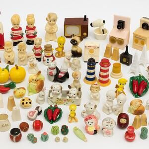 70 plus Vintage Salt & Pepper Shakers Lot – Coca-Cola,Disney,Holiday,Appliances